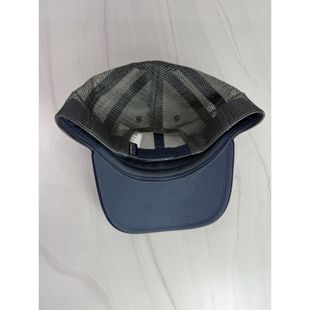 Patagonia Trucker Hat Mens Adjustable Logo Patch Blue Light Blue Mesh Back‎ Cap - Picture 3 of 5